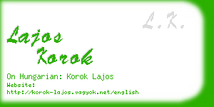 lajos korok business card